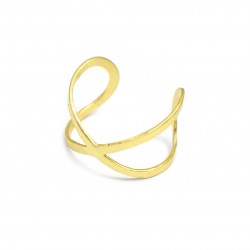 925 Sterling Silver Gold Plated Plain Metal Adjustable Rings- A1R-5904