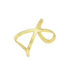 Brass Gold Plated Plain Metal Adjustable Rings- A1R-5904