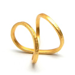 Brass Gold Plated Plain Metal Rings- A1R-595