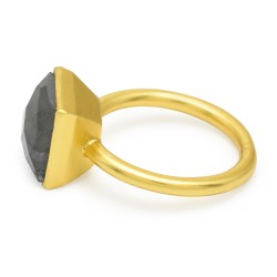 925 Sterling Silver Gold Plated Labradorite Gemstone Rings- A1R-623