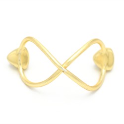 Brass Gold Plated Aqua Chalcedony, Rainbow Gemstone Rings- A1R-752