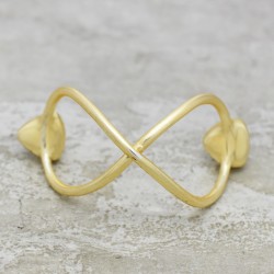 Brass Gold Plated Aqua Chalcedony, Rainbow Gemstone Rings- A1R-752