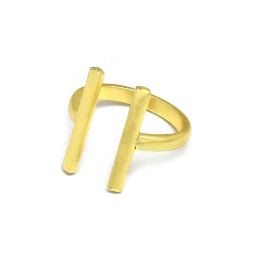 925 Sterling Silver Gold Plated Hammered Metal Adjustable Rings- A1R-8153