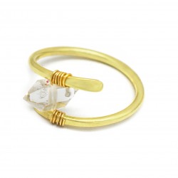 Brass Gold Plated Crystal Gemstone Rings- A1R-8212