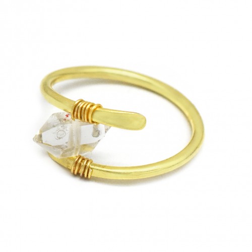Brass Gold Plated Crystal Gemstone Rings- A1R-8212