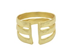 925 Sterling Silver Gold Plated Hammered Metal Adjustable Rings- A1R-8294