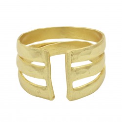 Brass Gold Plated Hammered Metal Adjustable Rings- A1R-8294