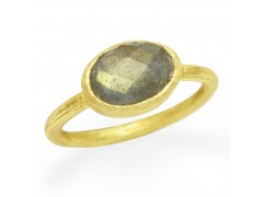 925 Sterling Silver Gold Plated Labradorite Gemstone Rings- A1R-8300