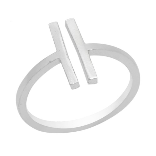 Brass Silver Plated Metal Adjustable Rings- A1R-8303