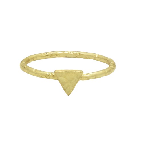 Brass Gold Plated Hammered Triangle Metal Rings- A1R-8323