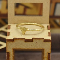 Brass Gold Plated Hammered Triangle Metal Rings- A1R-8323