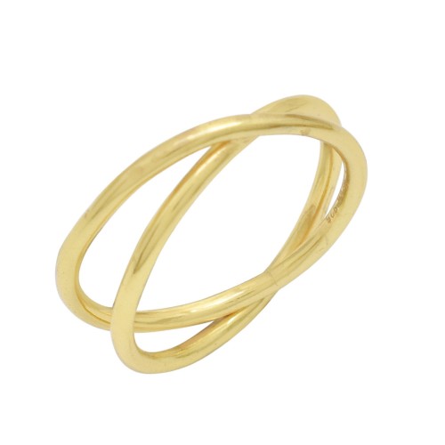 925 Sterling Silver Gold Plated Metal Rings- A1R-8508