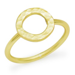 Brass Gold Plated Hammered Metal Rings- A1R-8695