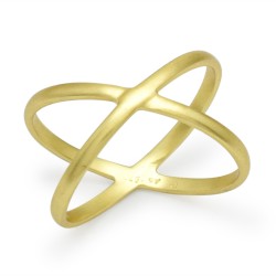 925 Sterling Silver Gold Plated Metal Rings- A1R-8728