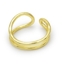 Brass Gold Plated Hammered Metal Adjustable Rings- A1R-8785