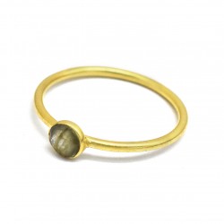 925 Sterling Silver Gold Plated Labradorite Gemstone Rings- A1R-9379
