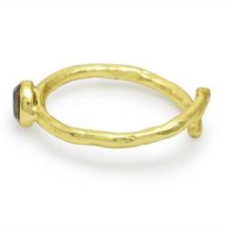 Brass Gold Plated Labradorite Gemstone Adjustable Rings- A1R-9379