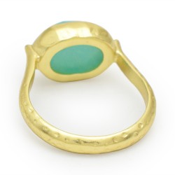 925 Sterling Silver Gold Plated Amazonite Gemstone Rings- A1R-9490