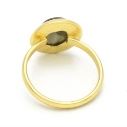 Brass Gold Plated Labradorite Gemstone Rings- A1R-9574