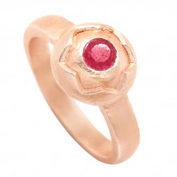 Brass Rose Gold Plated Ruby Gemstone Rings- A1R-9730