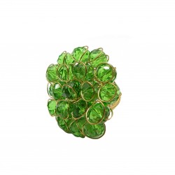 Brass Gold Plated Peridot Crystal Color Gemstone Rings- CDR-2710