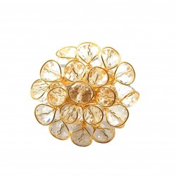Brass Gold Plated Citrine Gemstone Rings- CDR-2710