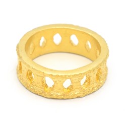 Brass Gold Plated Hammered Rings- CDR-3126